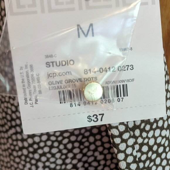 NWT Liz Claiborne Black Tunic w/ White Spots Size M - Picture 2 of 10